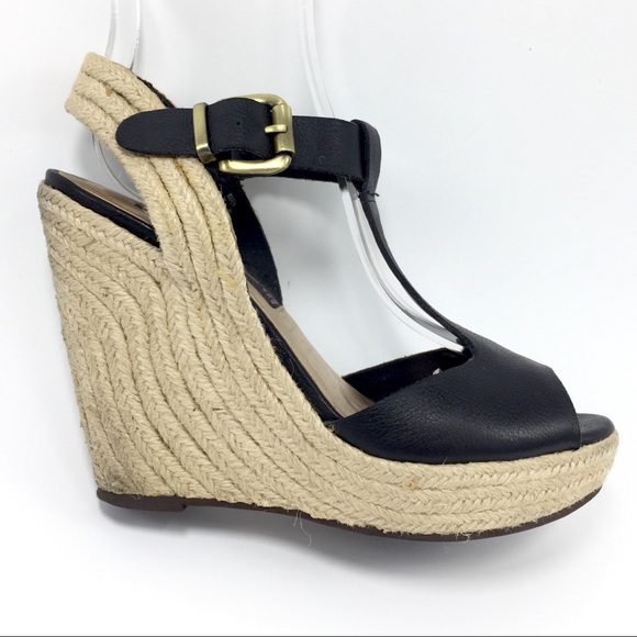 Steven By Steve Madden Shoes - STEVEN Leather Platform Sandal Espadrille 7